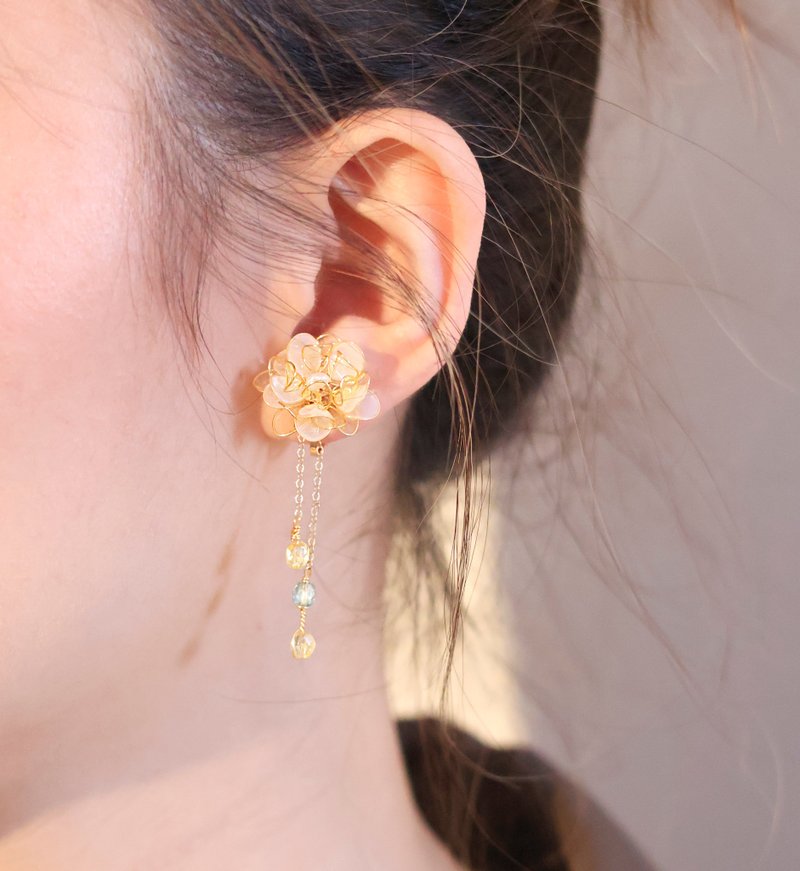 Safflower-No.02 Goose Yellow - Earrings & Clip-ons - Resin Yellow