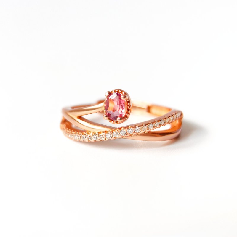 15% off for 2 pieces | Indian rubellite sterling silver ring (full body VS level) - แหวนทั่วไป - เงินแท้ 