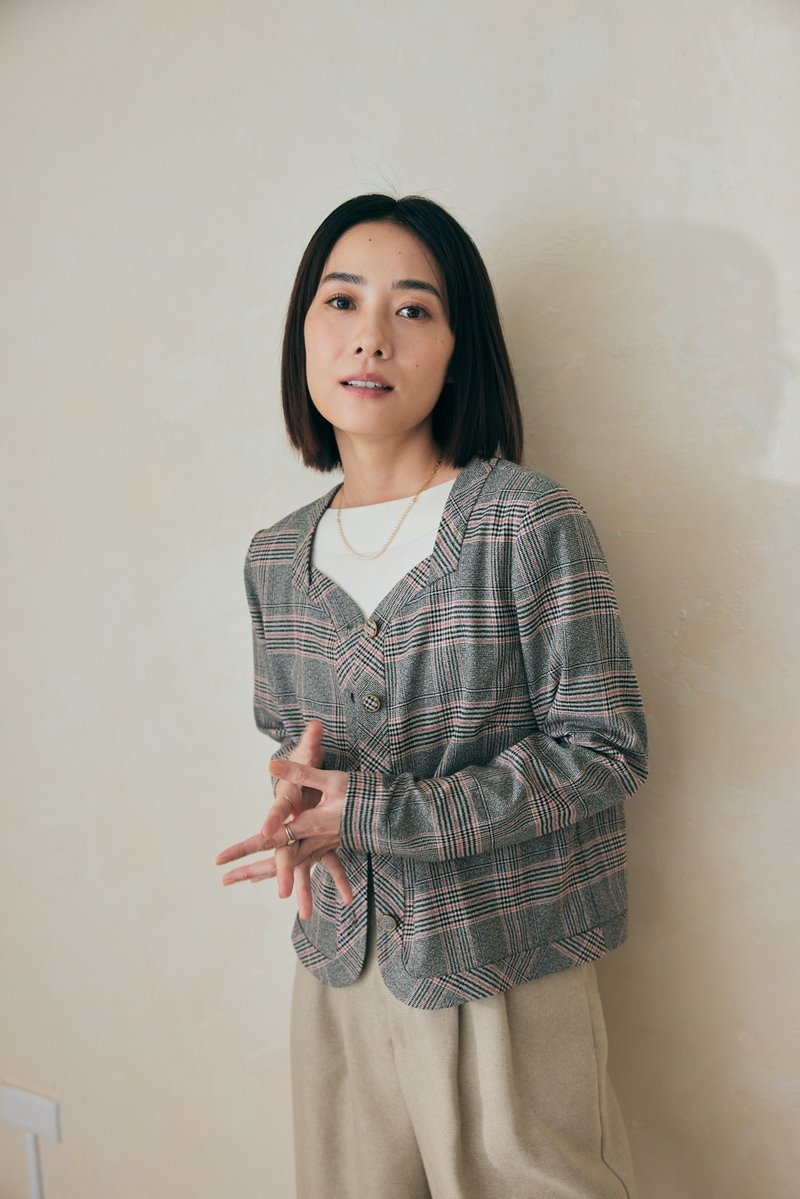 Act 3 Peach Plaid Jacket - Midfield - Women's Casual & Functional Jackets - Other Man-Made Fibers Gray