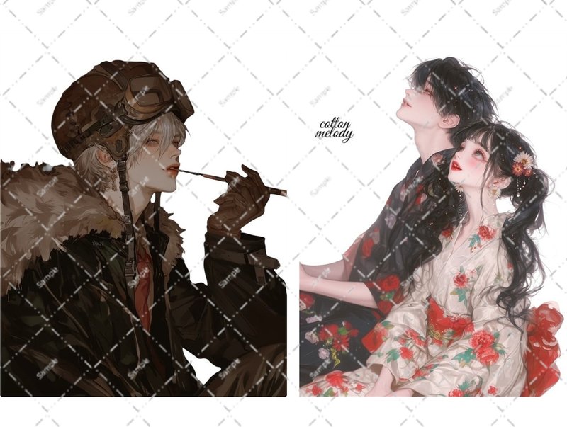 original sticker no.6324 人物ステッカー オリジナルステッカー 人物ステッカー 女の子ステッカー オリジナル人物ステッカー - 貼紙 - 紙 