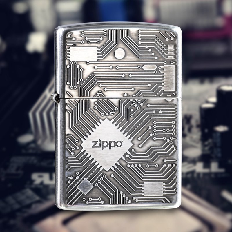 【ZIPPO官方旗艦店】電路板設計防風打火機 ZA-2-49A - 其他 - 銅/黃銅 銀色
