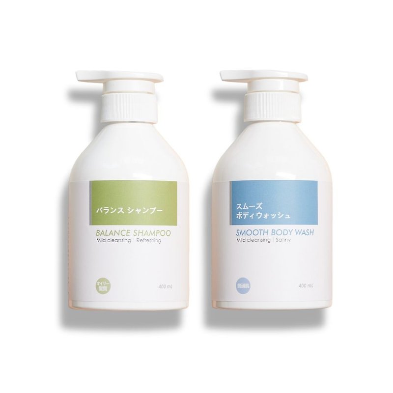 [Set of 2 bottles] Balanced Cleansing Shampoo x Evening Revitalizing Cleansing Lotion/Amino Acid Cleansing Formula - Shampoos - Other Materials Multicolor
