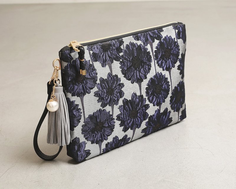 Goodnight Daisy clutch bag - 側背包/斜背包 - 其他材質 藍色