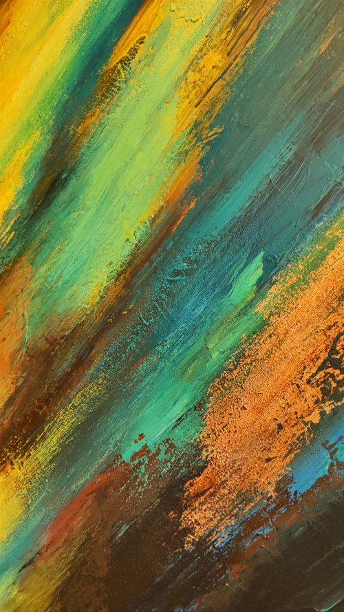 キャンバスに描かれたオリジナルの抽象画、カラフルな絵画、自然に