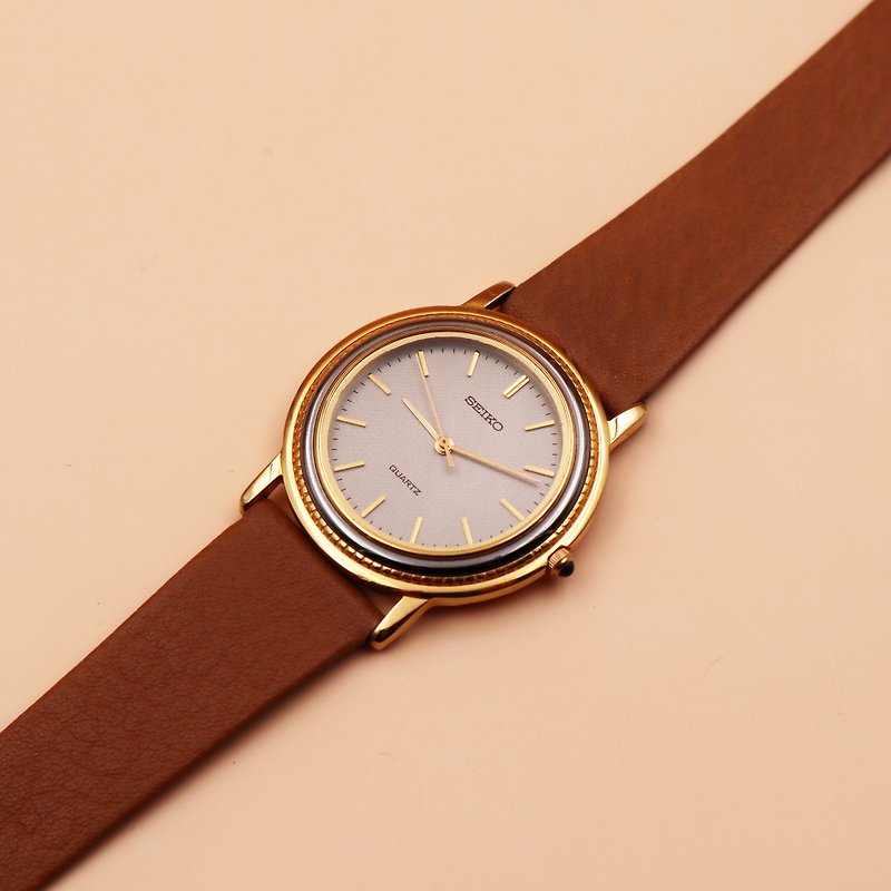 SEIKO ultra-thin movement antique watch - นาฬิกาผู้หญิง - หนังแท้ 