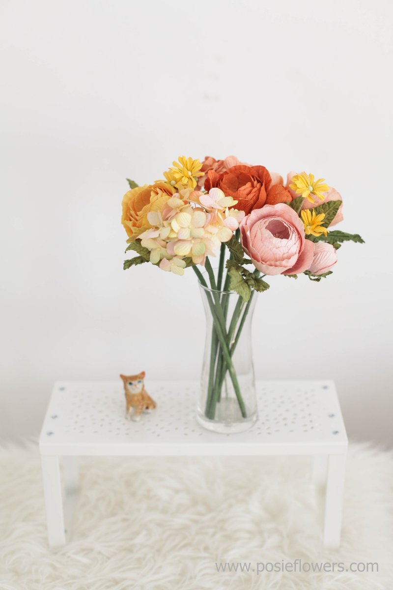 Glory Orange - Small Posie Rooms for Home Decoration - 擺飾/家飾品 - 紙 橘色