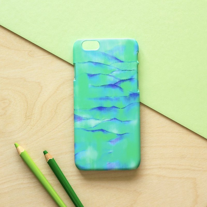 Blue and Green Mountain . Matte Case(iPhone, HTC, Samsung, Sony) - Phone Cases - Plastic Green