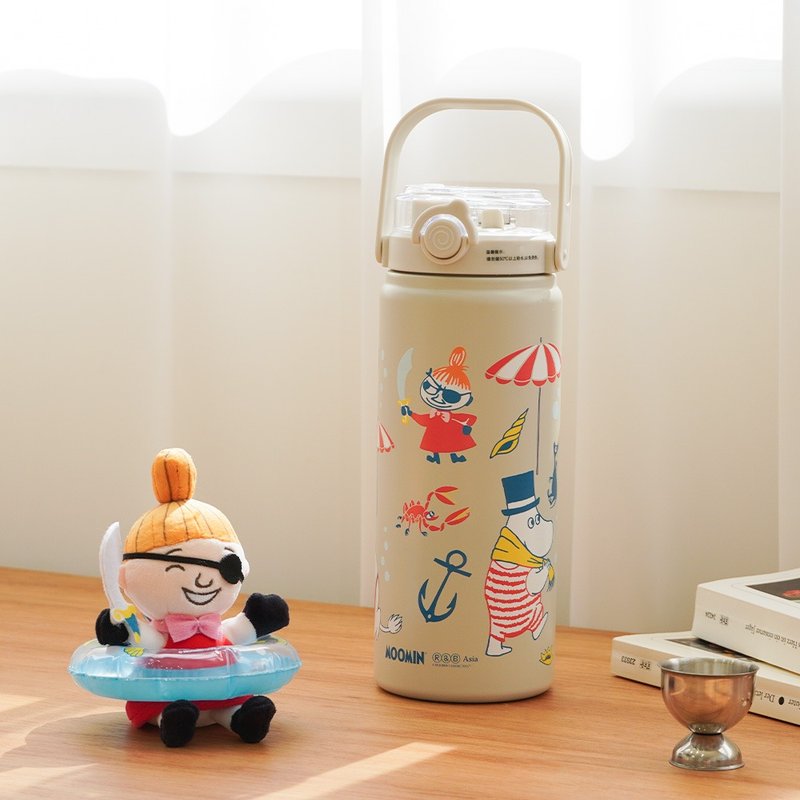 【iam我適文創】MOOMIN 夏季水上派對手提大容量保溫瓶 1200ml - 保溫瓶/保溫杯 - 其他金屬 