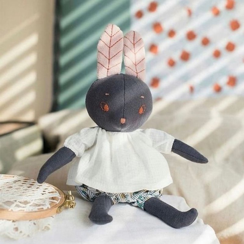 法國 Moulin Roty 雨後系列-月亮兔子 29cm - 寶寶/兒童玩具/玩偶 - 棉．麻 多色