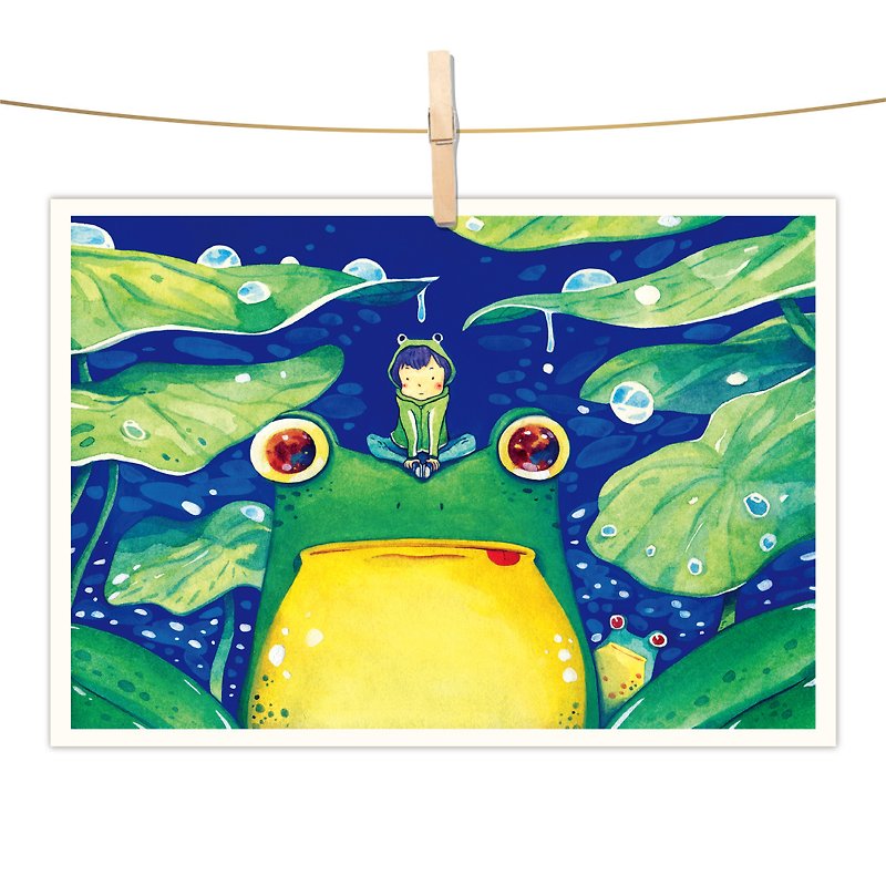 afu watercolor illustration postcard-big eyes - Cards & Postcards - Paper Green