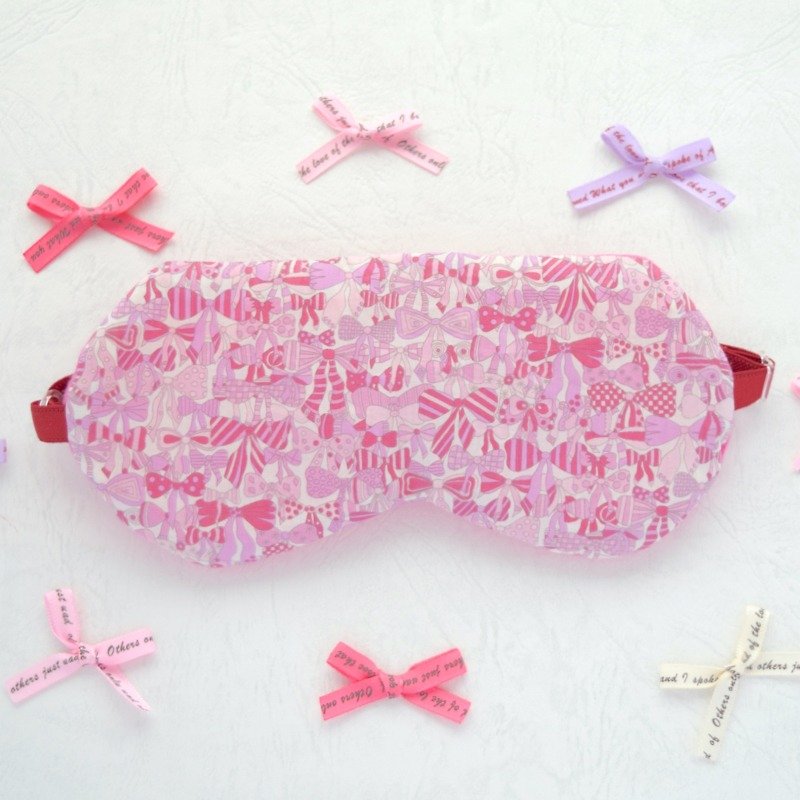 Jenny's Ribbons  Pink/眼罩/免费贈送小袋子/旅游/度假/睡眠 - 眼罩 - 棉．麻 粉紅色