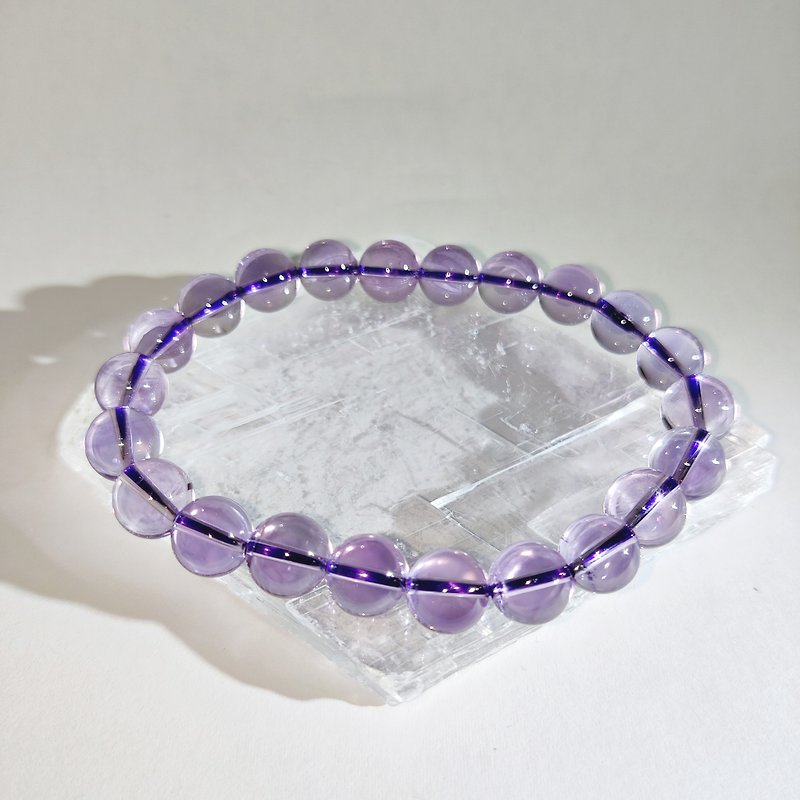 [Customized Products] Light Color Amethyst Brazilian 6-11mm Bracelet Natural Crystal - Bracelets - Crystal 