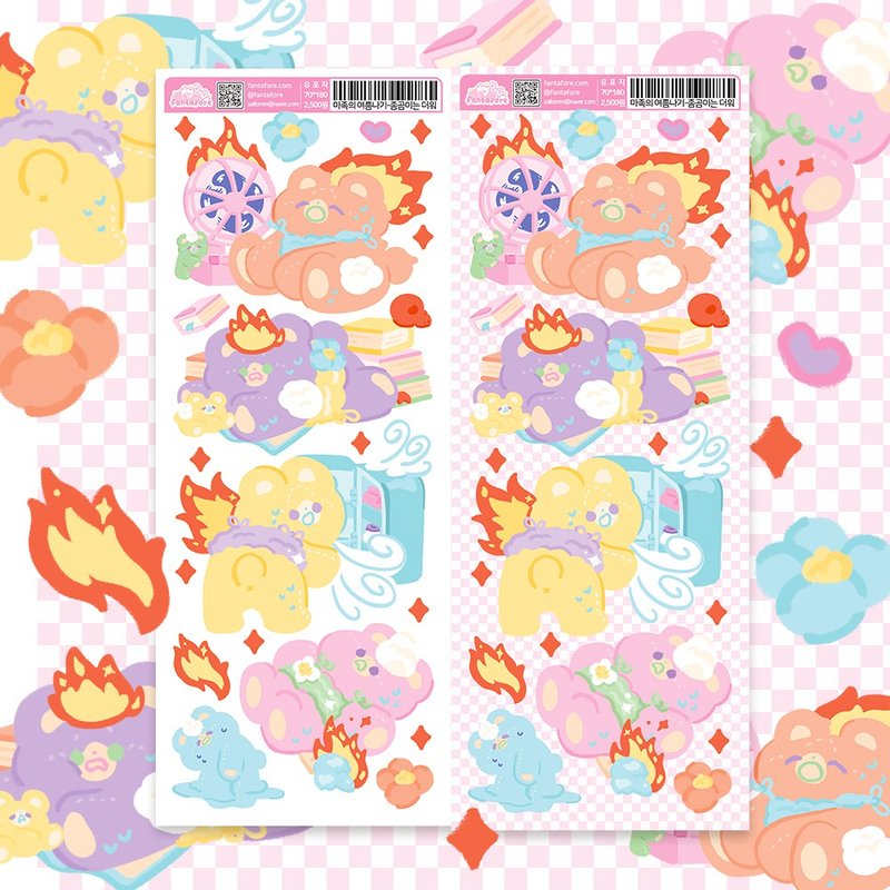 Super hot zomgom bear sticker - 貼紙 - 紙 紅色
