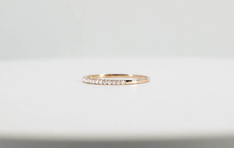 培育鑽石18k金細線戒10分線戒20分線戒開運招財輕珠寶鑽石線戒 - 戒指 - 鑽石 白色