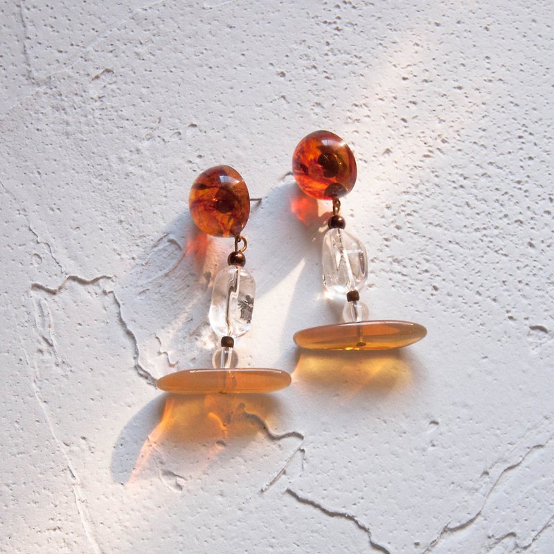 Long Island Iced Tea Earrings - Earrings & Clip-ons - Glass Brown