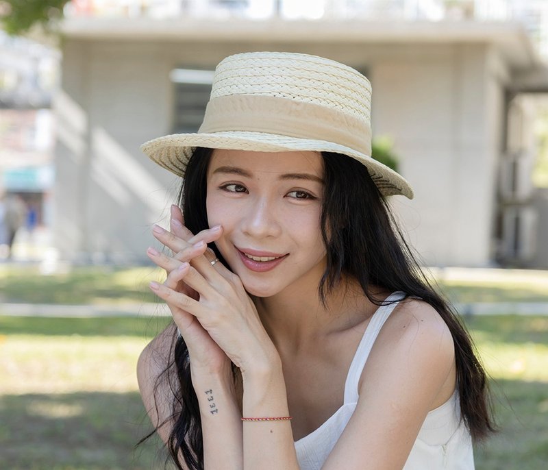 Unni希臘精靈草帽-編織帽 帽子 登山帽 草帽 防曬 straw hat 透氣 - 帽子 - 植物．花 
