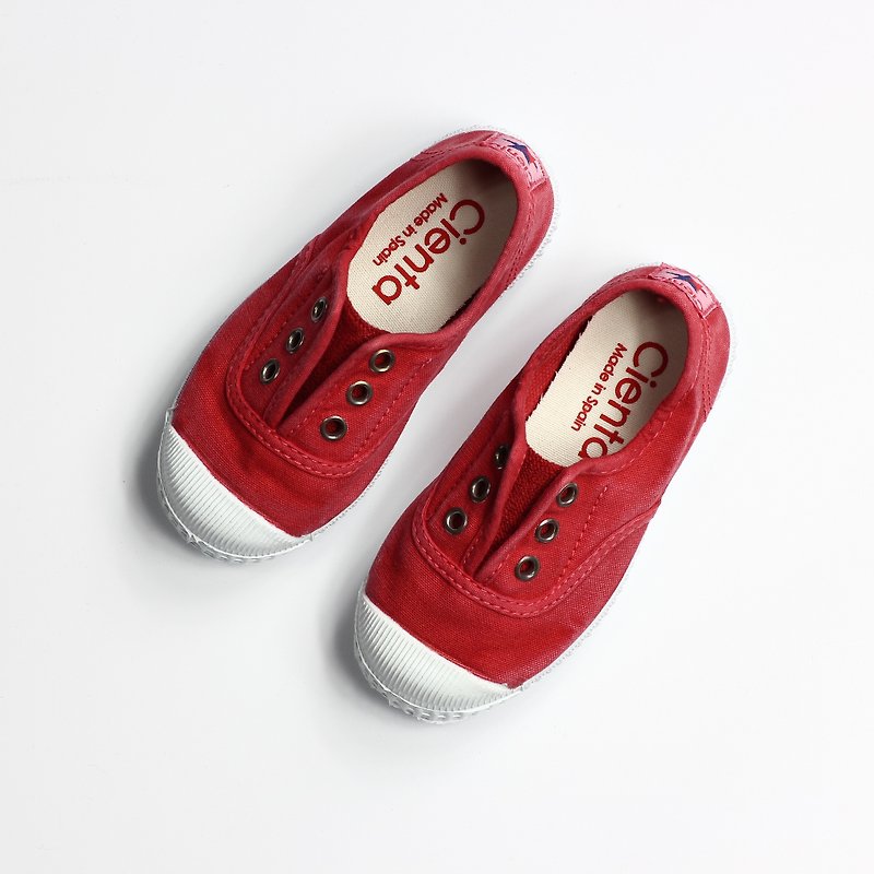 Spanish national canvas shoes CIENTA children shoes washed red incense shoes 70777 - Kids' Shoes - Cotton & Hemp Red
