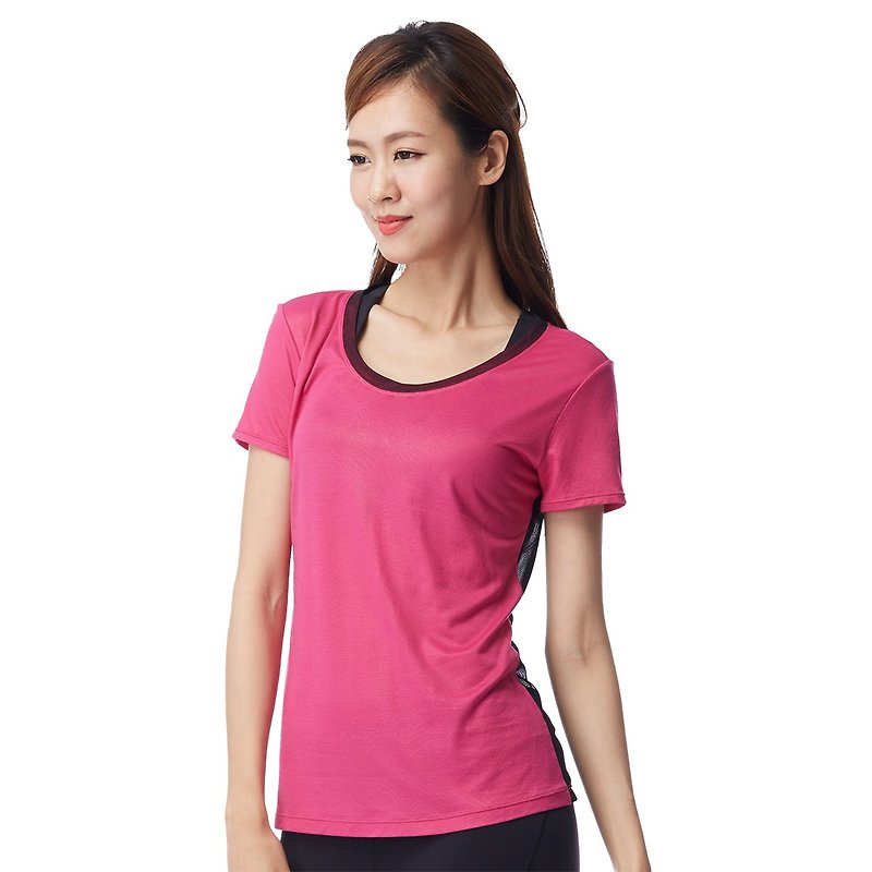 MACACA] Feather whisper blouse - AUA2113 pink - Women's Yoga Apparel - Other Materials Pink