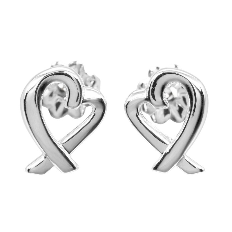 【日本直送】ティファニー TIFFANY&Co. ラビングハート ピアス シルバー925 約1.5g【中古】Aランク - 耳環/耳夾/耳骨夾 - 銀 銀色