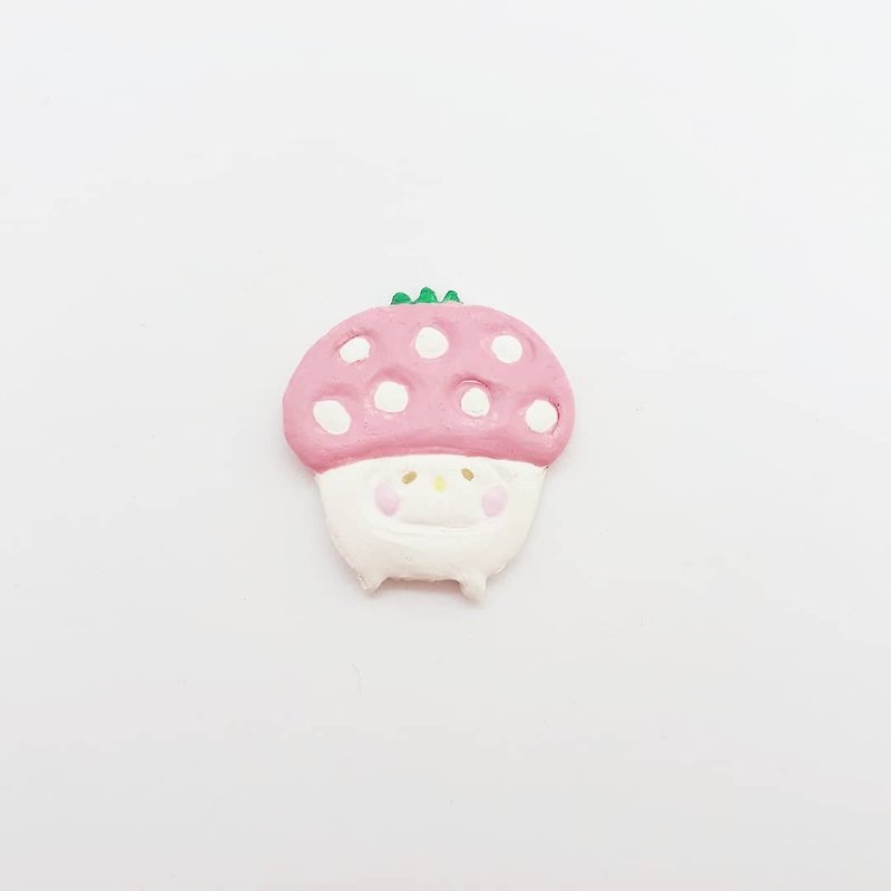 蘑菇 手工 陶 飾品 - 徽章/別針 - 陶 紅色