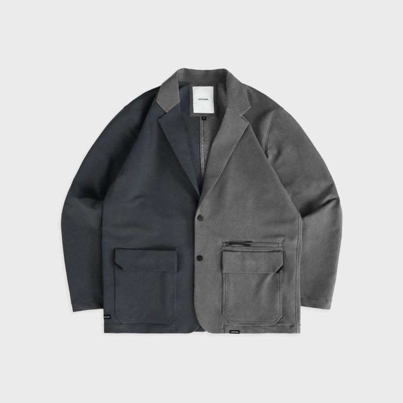 DYCTEAM - RePET Melange color block loose blazer (gray) - 男裝恤衫 - 其他材質 灰色