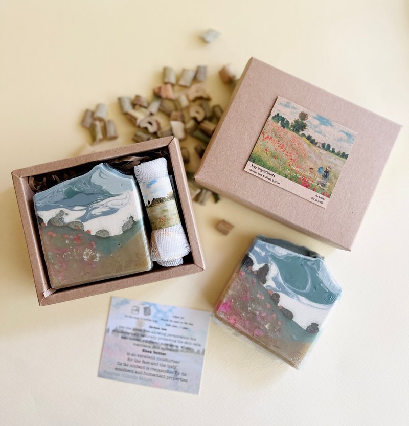 Artsoap Poppies Monet :ชาเขียว-เชียร์บัตเตอร์ - เทียนหอม/น้ำหอม/สบู่แฮนด์เมด - วัสดุอื่นๆ หลากหลายสี