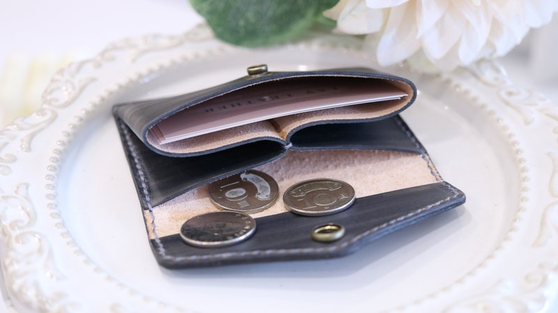 Card holder coin purse/leather business card holder/leather bag course/one person group/beginner friendly/available - เครื่องหนัง - หนังแท้ 