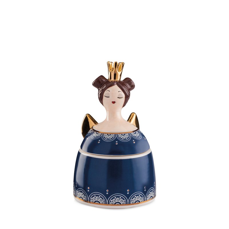 義大利EGAN- 玩偶系列 珠寶盒 藍色皇后 10X16CM(小) - 居家收納/收納盒/儲物盒 - 陶 藍色