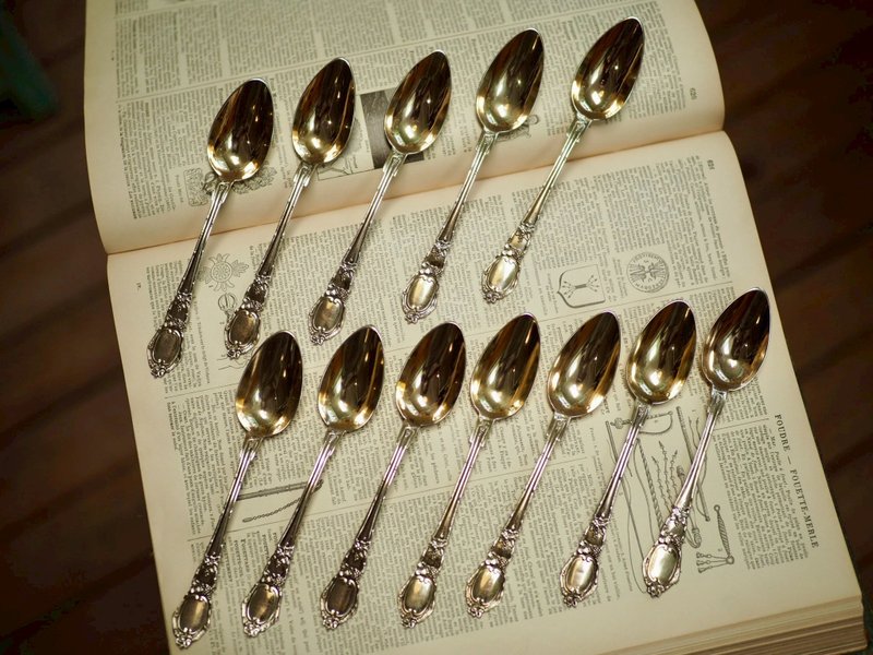 法國古董 800銀鎏金茶匙 - 擺飾/家飾品 - 純銀 銀色