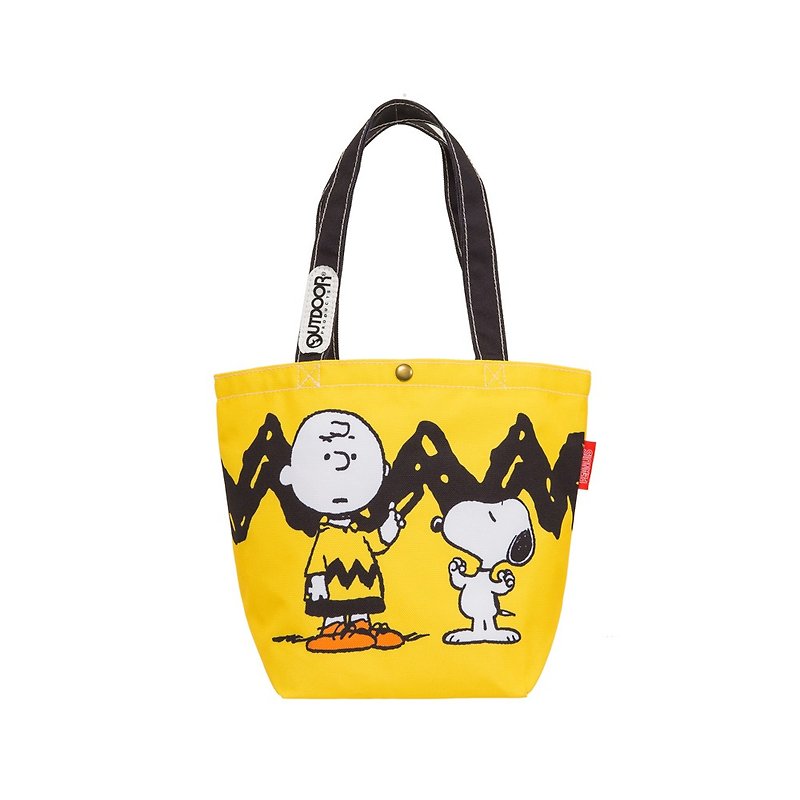 【OUTDOOR】SNOOPY聯名款購物袋-黃色 ODP19F04YL - 手提包/手提袋 - 聚酯纖維 