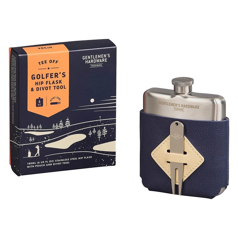 【Gentlemen's Hardware】高爾夫球友隨身球叉工具酒瓶套組 - 酒杯/酒器 - 不鏽鋼 藍色