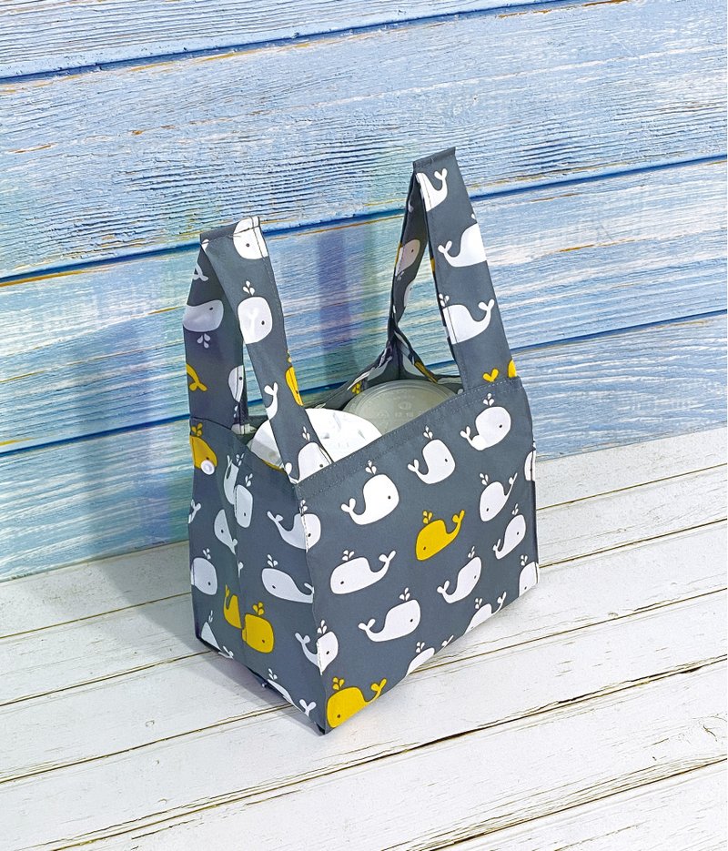 Small whale style that can store breakfast/drinks/carry-on bags - Handbags & Totes - Waterproof Material Gray