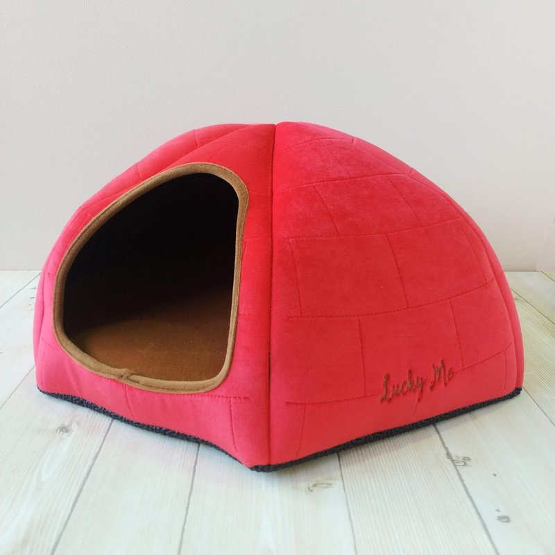 Igloo No. 2 - Warm stove in 11 colors, entry-level cat nest for cat lover - Bedding & Cages - Other Man-Made Fibers Red