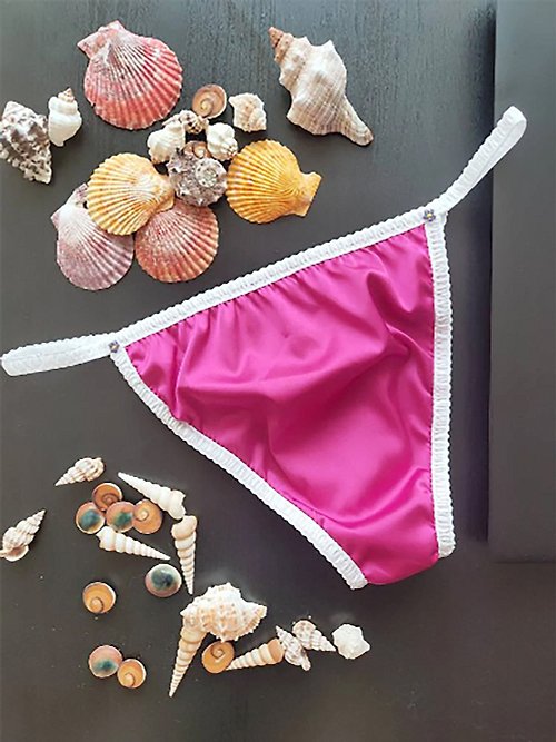 Pink silk fabric briefs with White Lace, Silk Satin Panties for men. - Shop  MezhanHook Men's Underwear - Pinkoi
