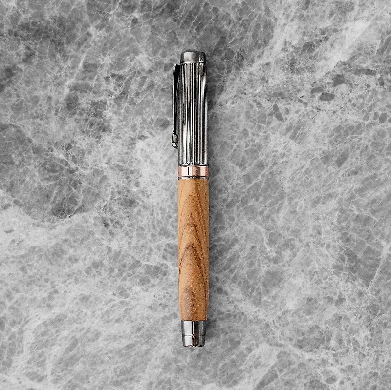 Olive wood ballpoint pen - bard - ไส้ปากกาโรลเลอร์บอล - ไม้ สีทอง