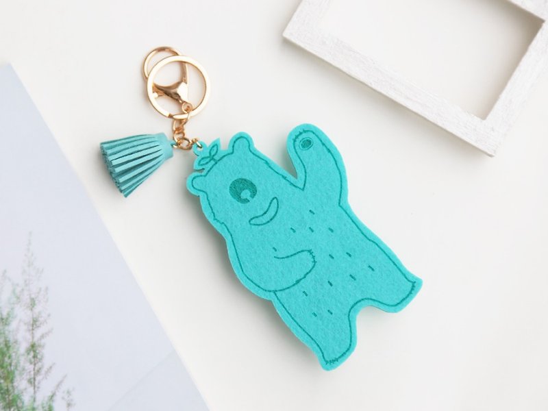 Le Yang・Gauisus- Hello Bear! Key ring / strap - Tiffany green - Keychains - Polyester Green