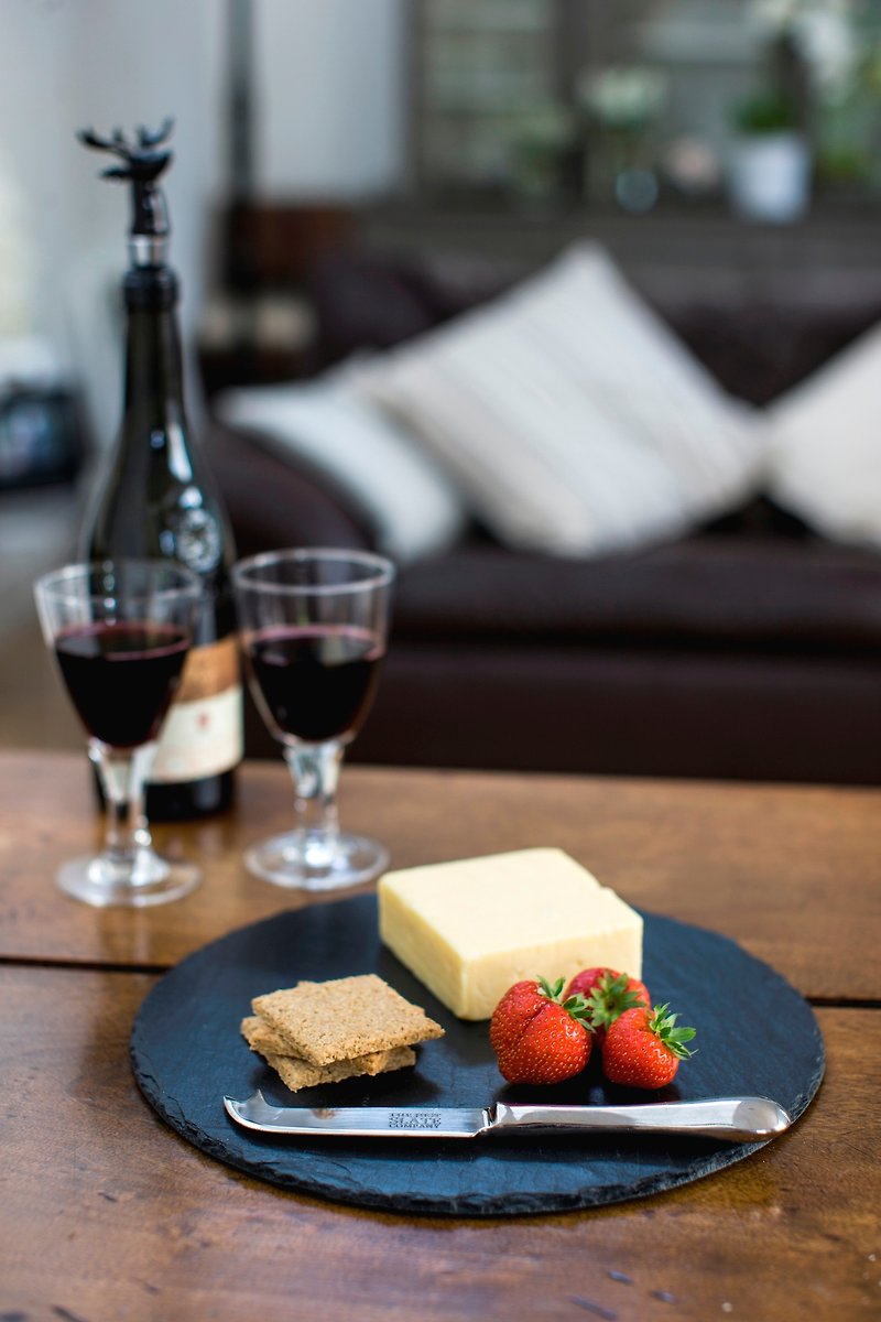 <UK>Round Cheese Board- The Just Slate Company - Plates & Trays - Stone Black
