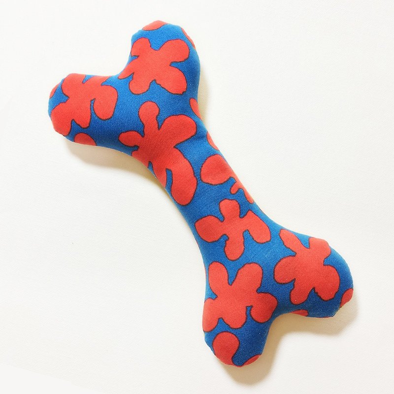 Dog Toys-Fu Series (Red and Blue Flowers) - ของเล่นสัตว์ - ผ้าฝ้าย/ผ้าลินิน สีน้ำเงิน