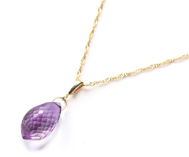 特価品セ 2月誕生石 K10 アメジスト(シャンデリアカット) ネックレス アクセサリー