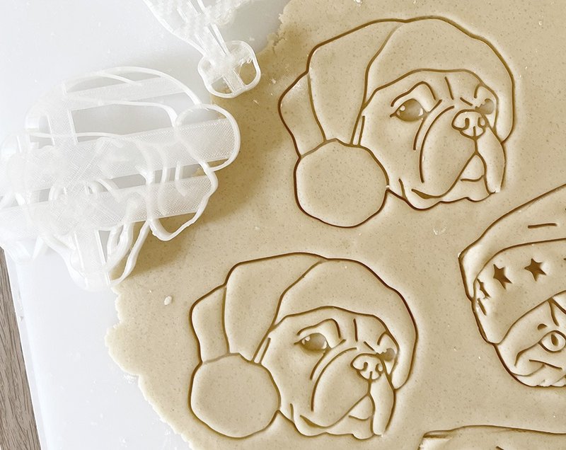 Christmas Dog Bulldog Cookie Cutter - 其他 - 塑膠 