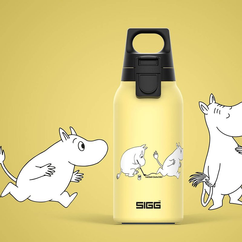 瑞士百年SIGG x Moomin 輕量保溫瓶 330ml - 嚕嚕米在塗鴉 - 保溫瓶/保溫杯 - 不鏽鋼 黃色
