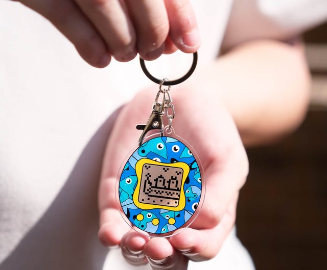 たまごっち 鍵ペンダント Jinyuanxing】 釣りたまごっち型キーホルダー lアクリル
