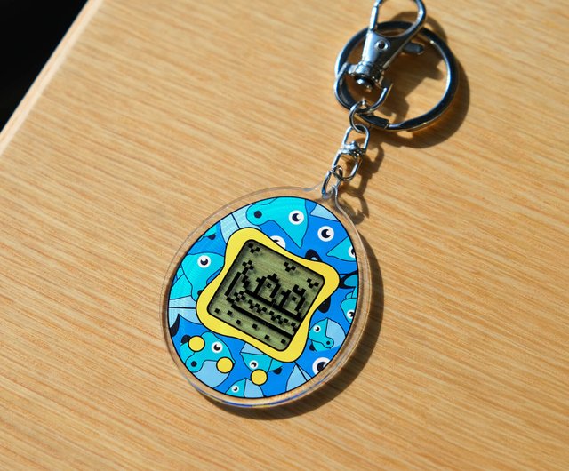 Jinyuanxing】 釣りたまごっち型キーホルダー lアクリル