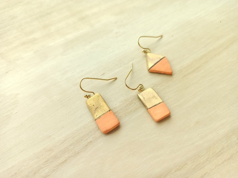 Kumquat gold and waterglazed pottery earrings Shop endlessdew