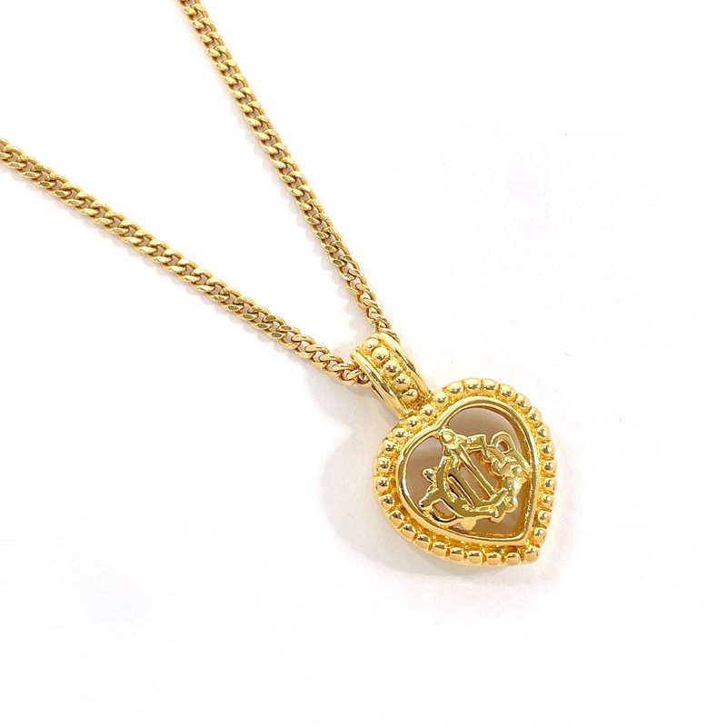 【日本直送 中古美品】クリスチャンディオール Christian Dior CD ネックレス ハート ロゴ ヴィンテージ メタル ゴールド アクセサリー - 項鍊 - 貴金屬 金色