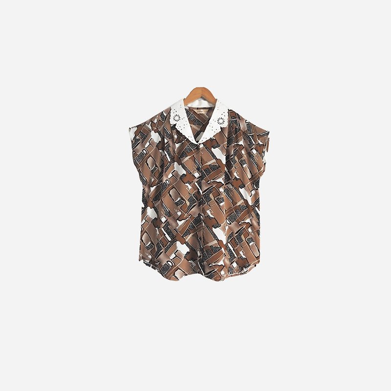 Dislocation Vintage / Embroidered Print Shirt No.550 vintage - Women's Shirts - Other Materials Brown