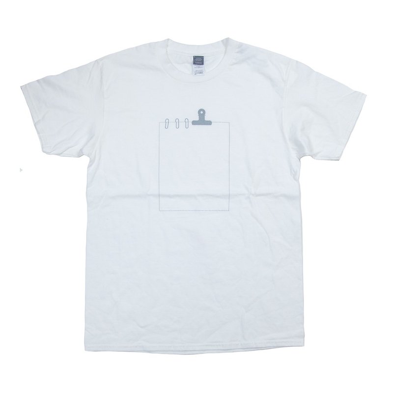 クリップの書類Tシャツ　ユニセックスXS〜XXXL/レディースXS〜Lサイズ　Tcollector - 中性衛衣/T 恤 - 棉．麻 白色