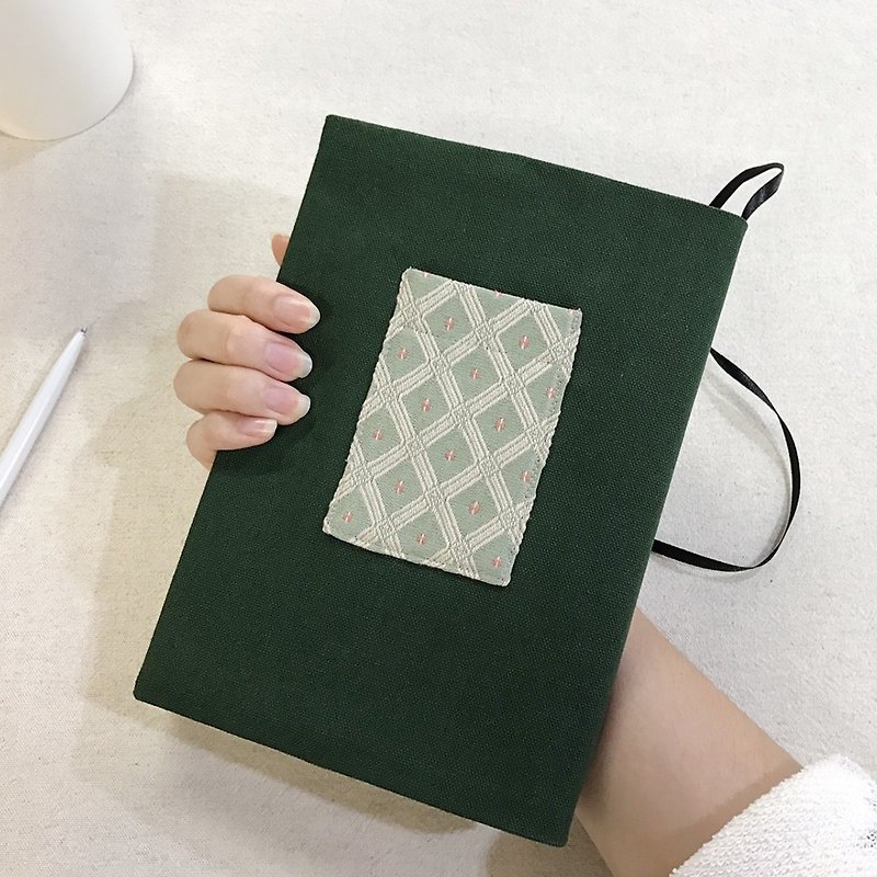 Shine A5/25K bookcloth - สมุดบันทึก/สมุดปฏิทิน - ผ้าฝ้าย/ผ้าลินิน สีเขียว
