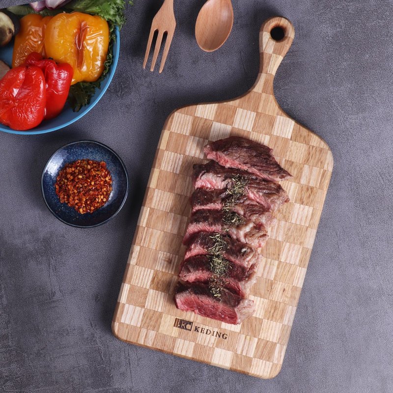 KD科定文創小品 | 木餐盤(小)_長型格子款奶茶色 - 湯勺/鑊鏟 - 木頭 咖啡色