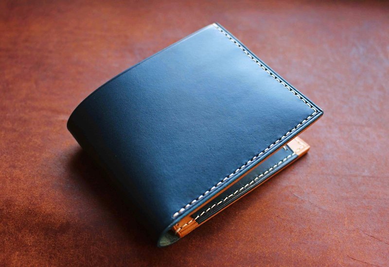 [VW04 Coin Wallet Bi-fold Wallet] Italian vegetable tanned cowhide multi-color - กระเป๋าสตางค์ - หนังแท้ สีน้ำเงิน